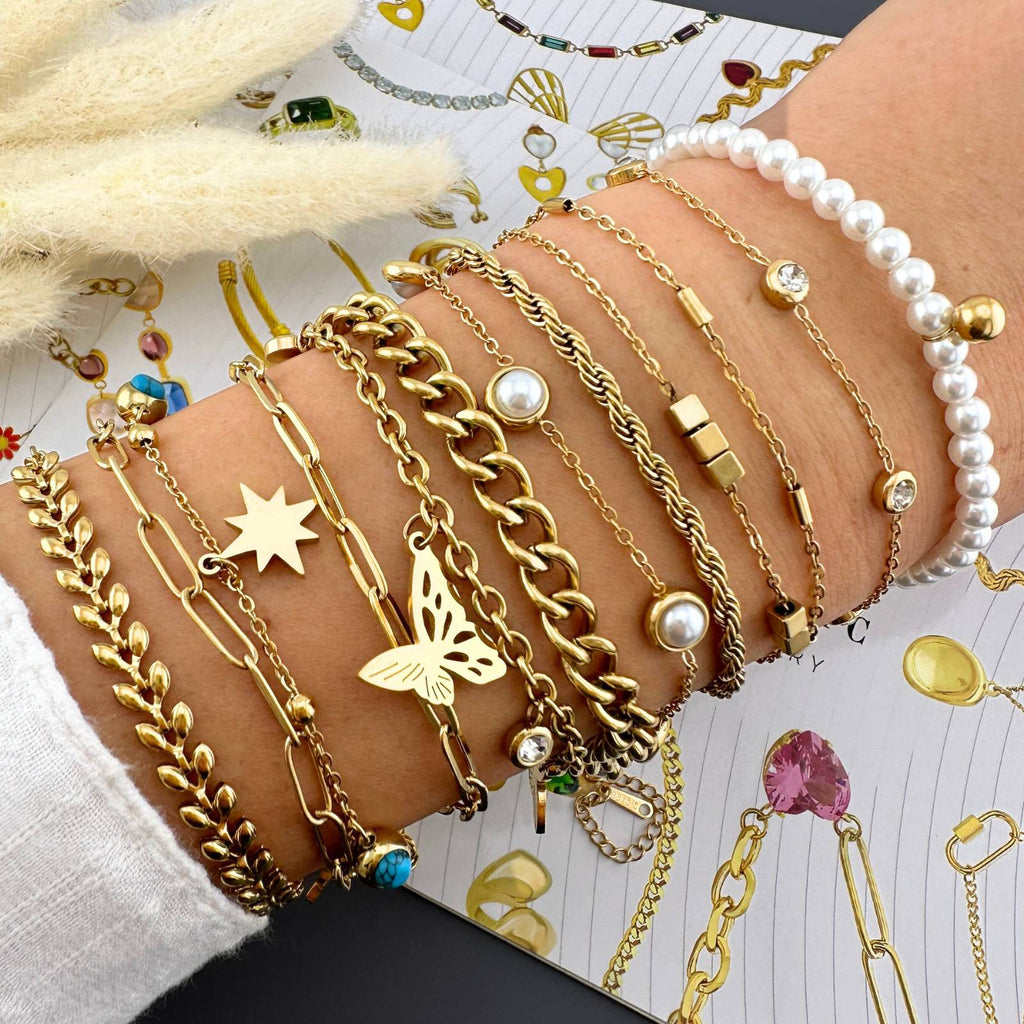 Butterfly Bracelet, 18K Gold Plated