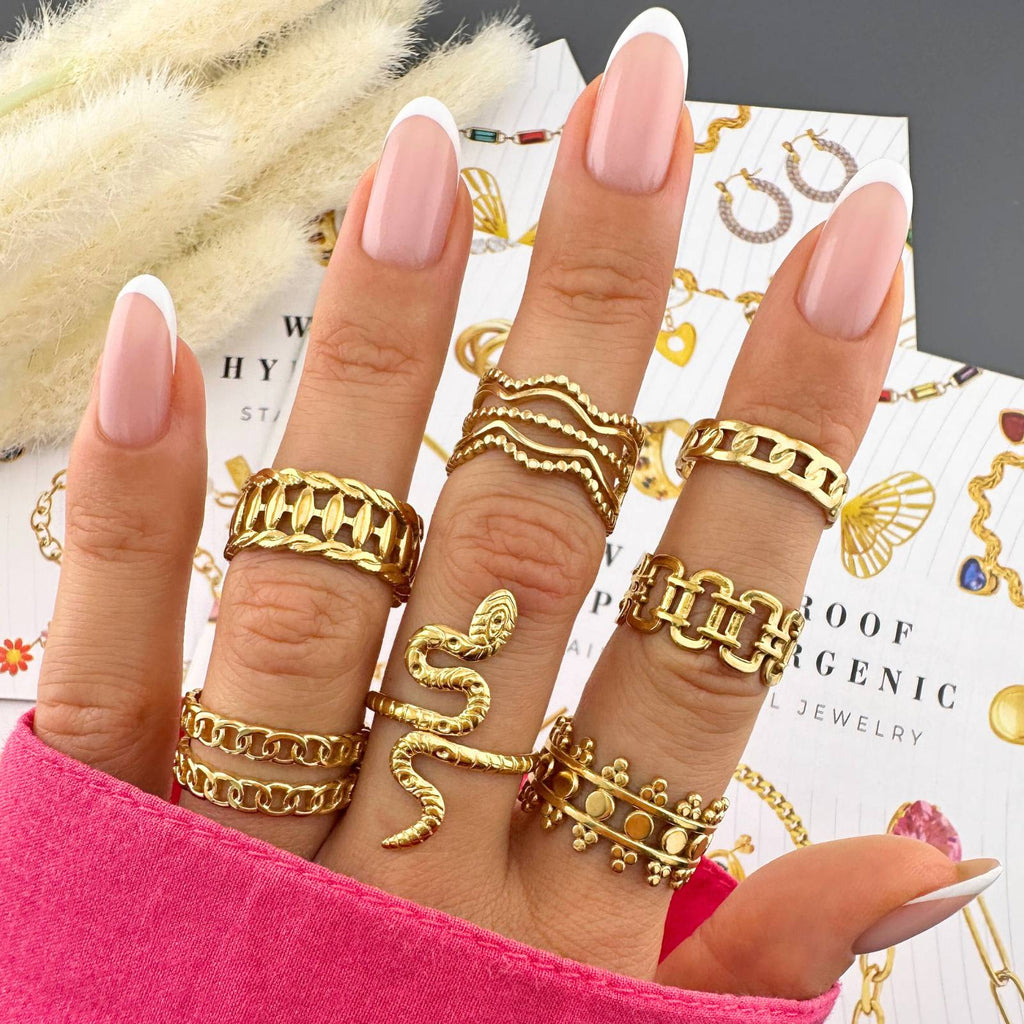 Snake Ring, 18K Gold Plated