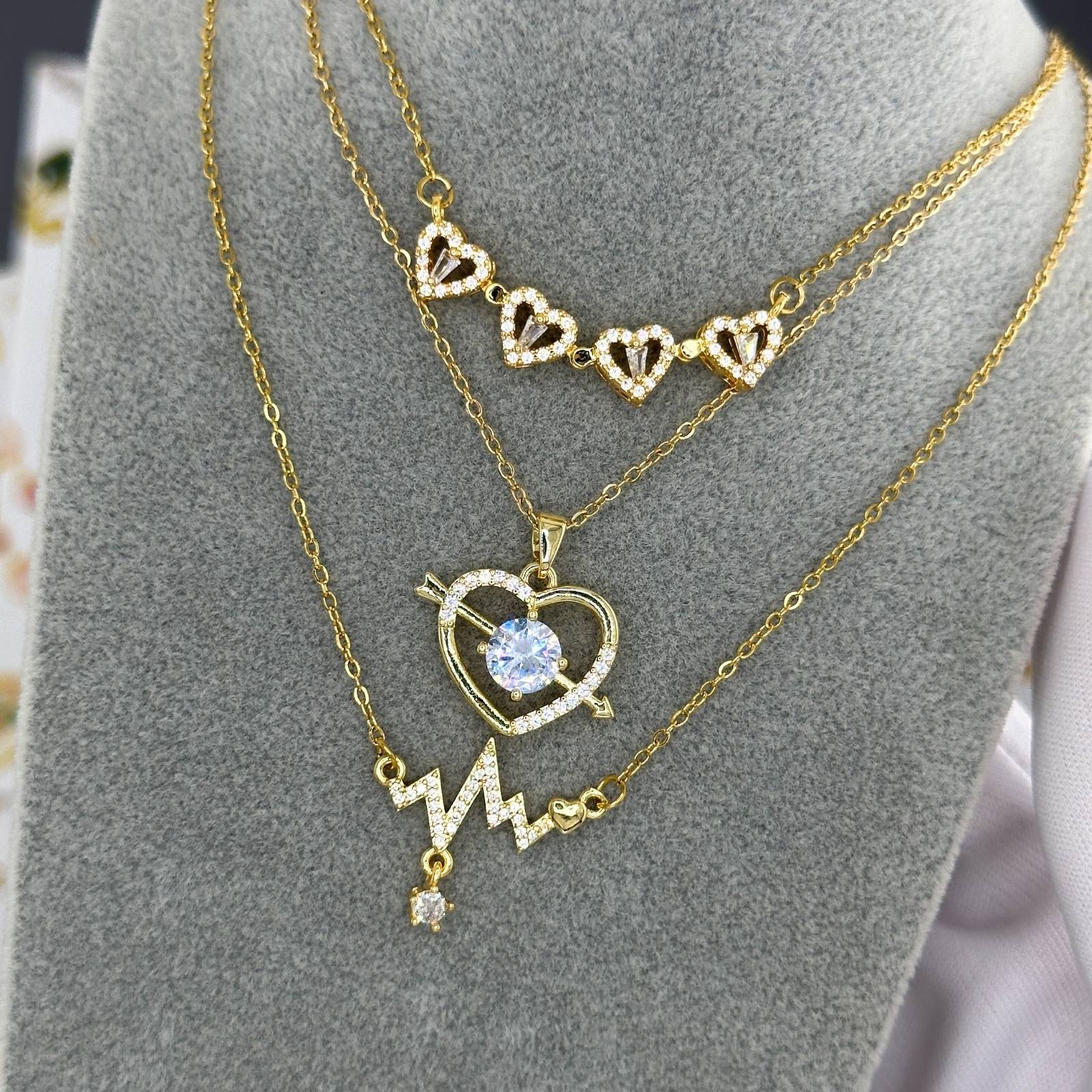 Open Heart Necklace, 18K Gold Plated