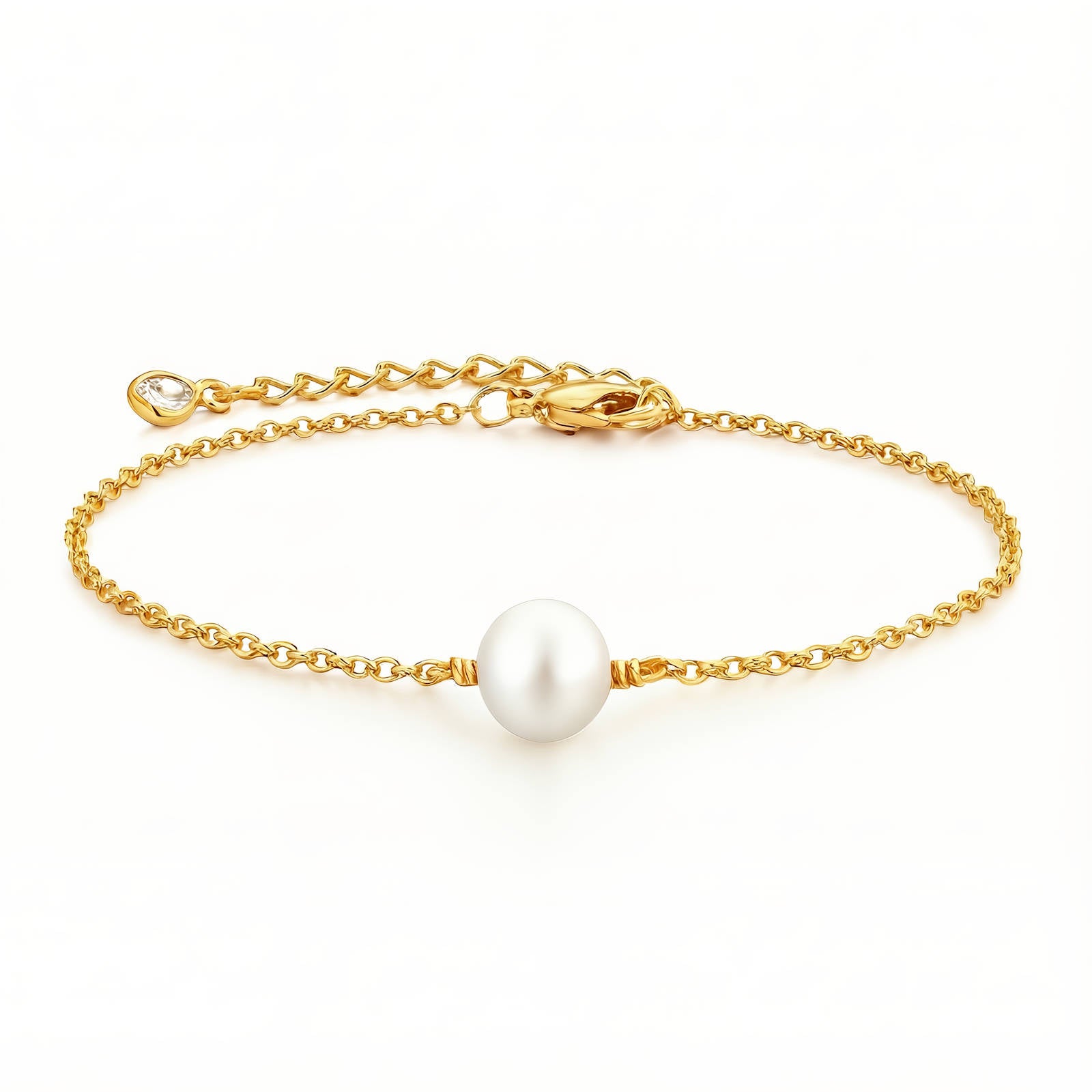 Pearl Bracelet, 18K Gold Plated
