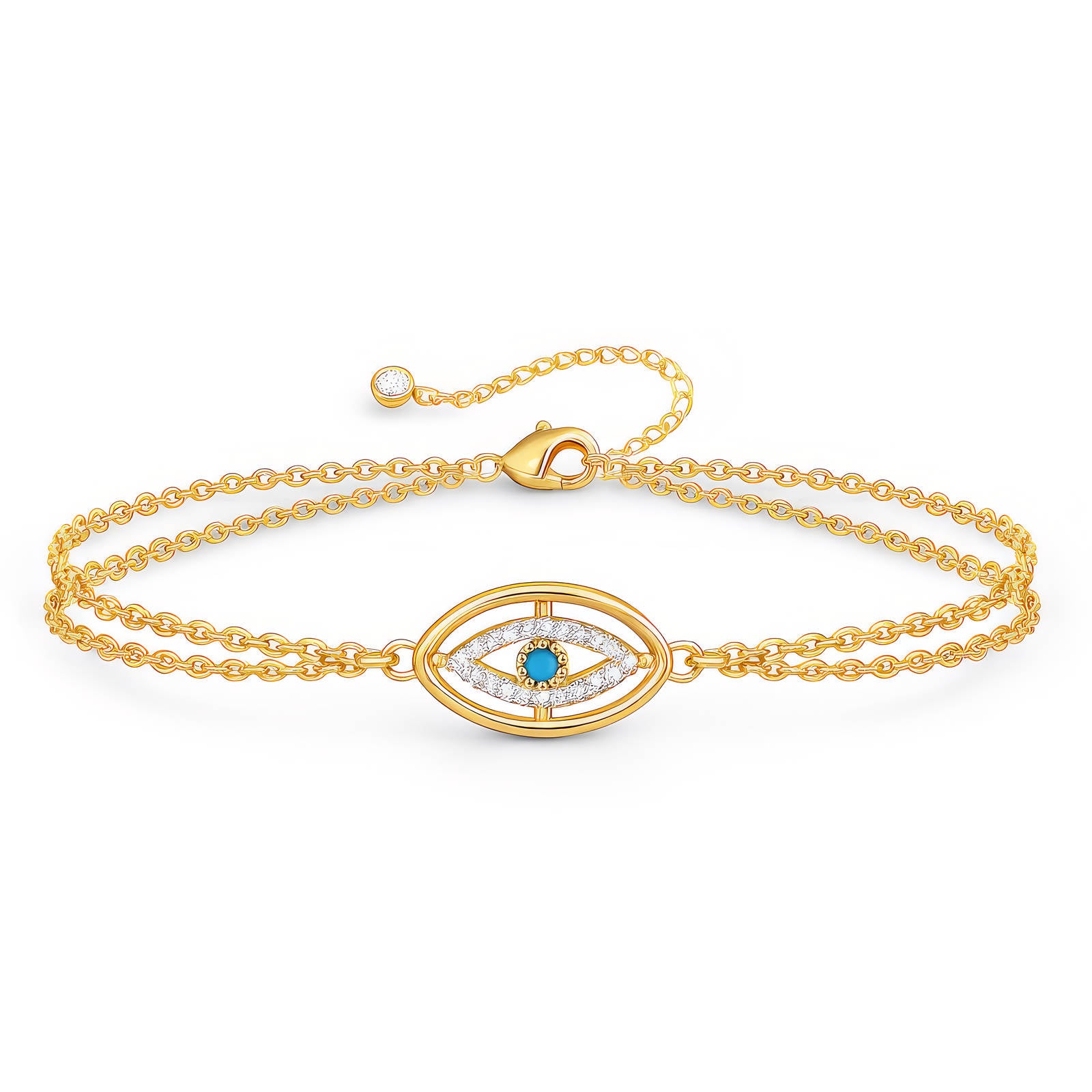 Evil Eye Bracelet, 18K Gold Plated