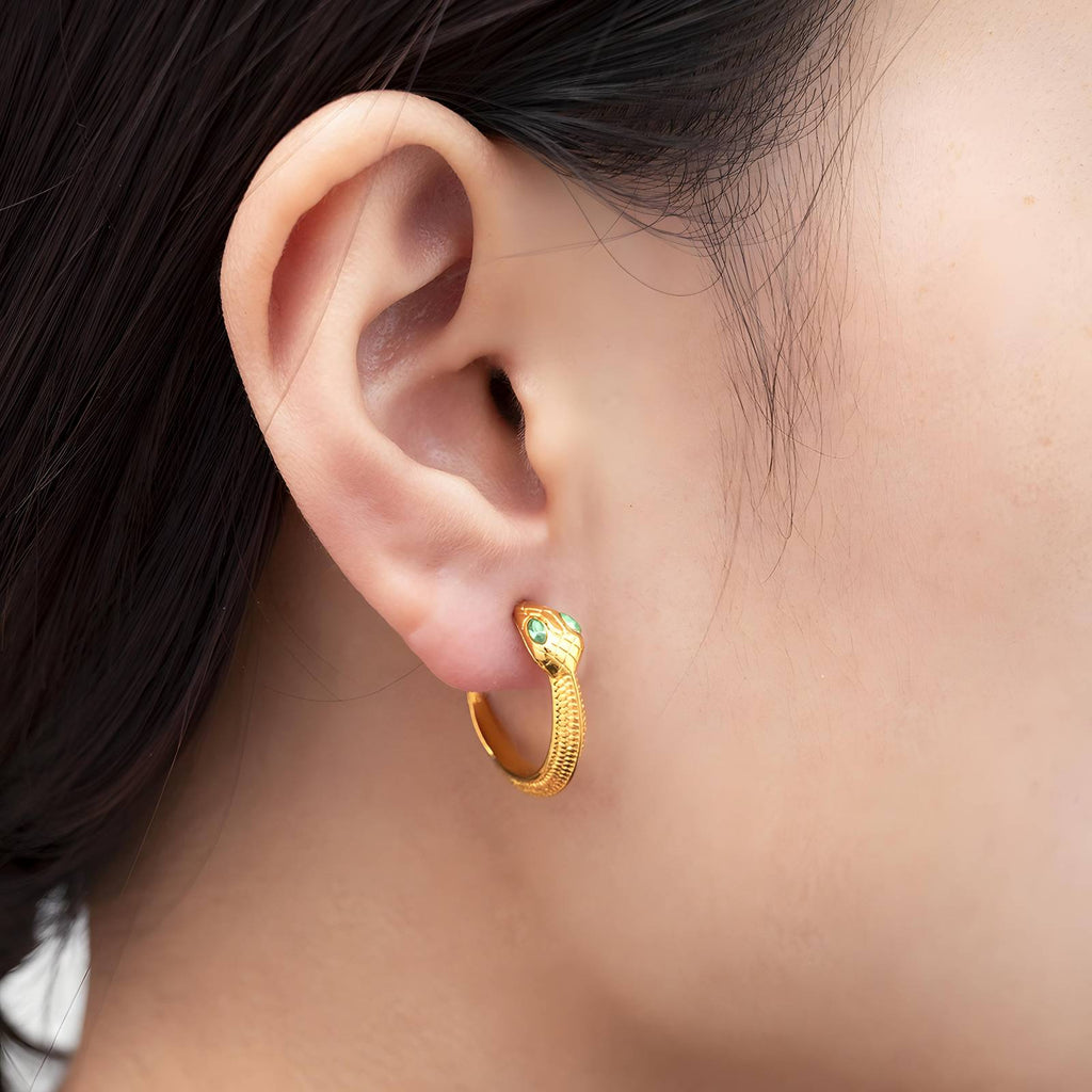 Snakes Stud, 18K Gold Plated