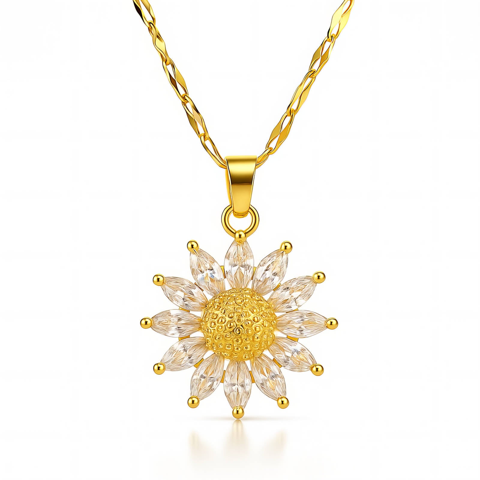 Flower Necklace, 18K Gold Plated
