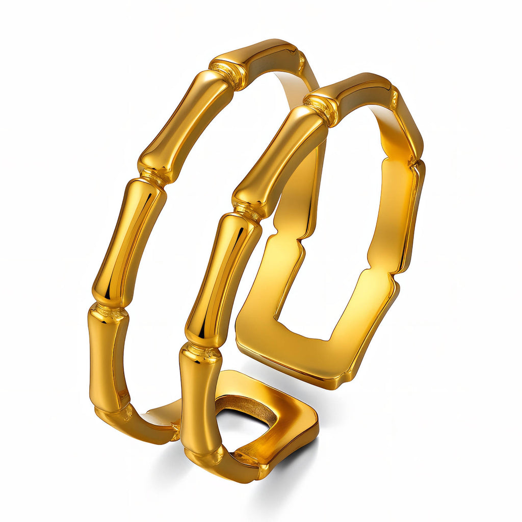 Dual Ring, 18K Gold Plated