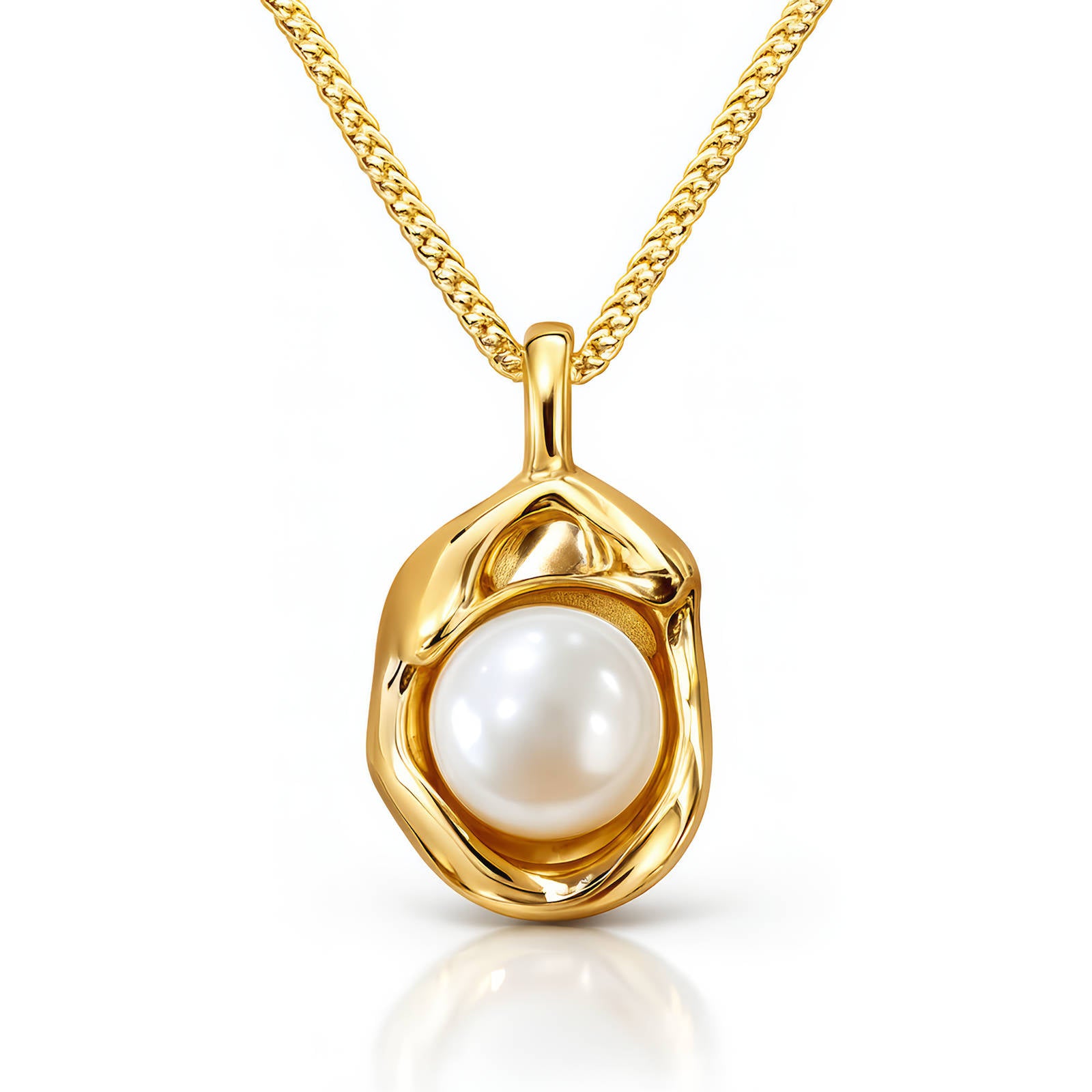 Imperfect Pearl Necklace, 18K Gold Plated