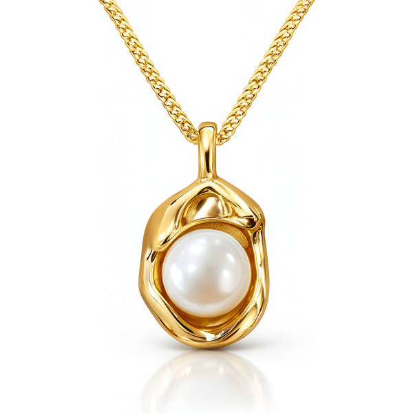 Imperfect Pearl Necklace, 18K Gold Plated