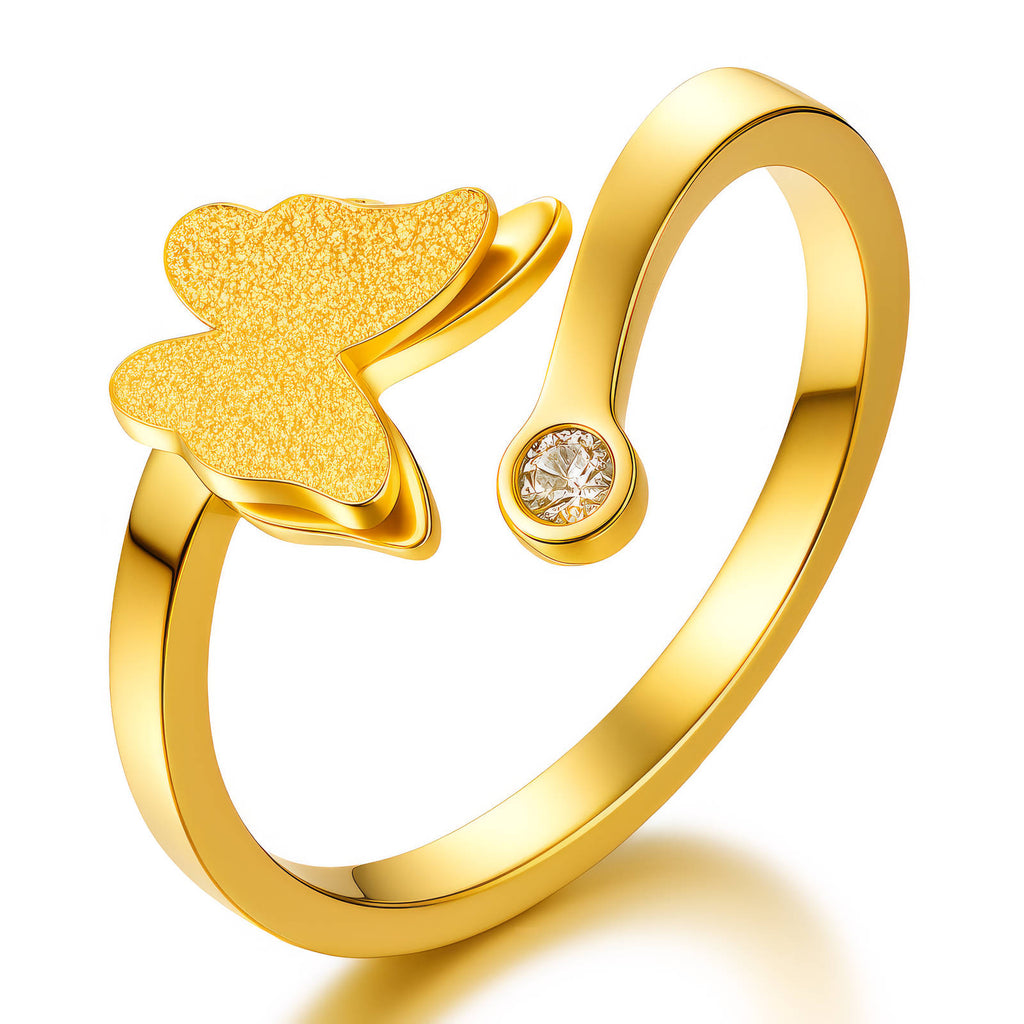 Butterfly Ring, 18K Gold Plated