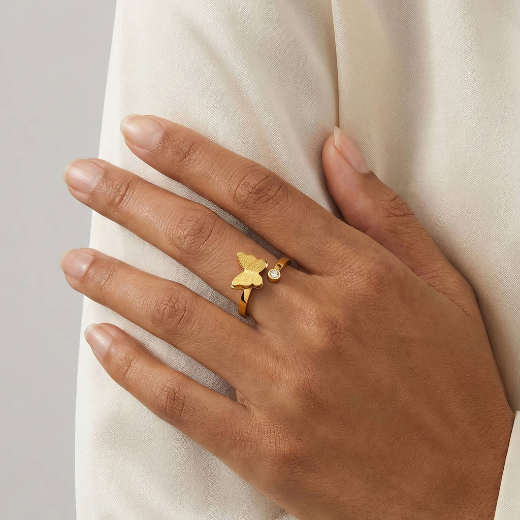 Butterfly Ring, 18K Gold Plated