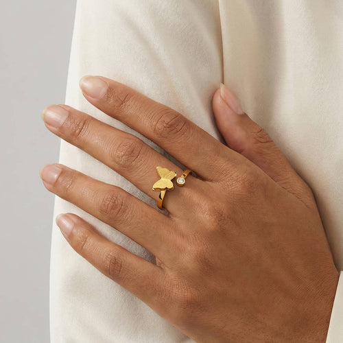Butterfly Ring, 18K Gold Plated
