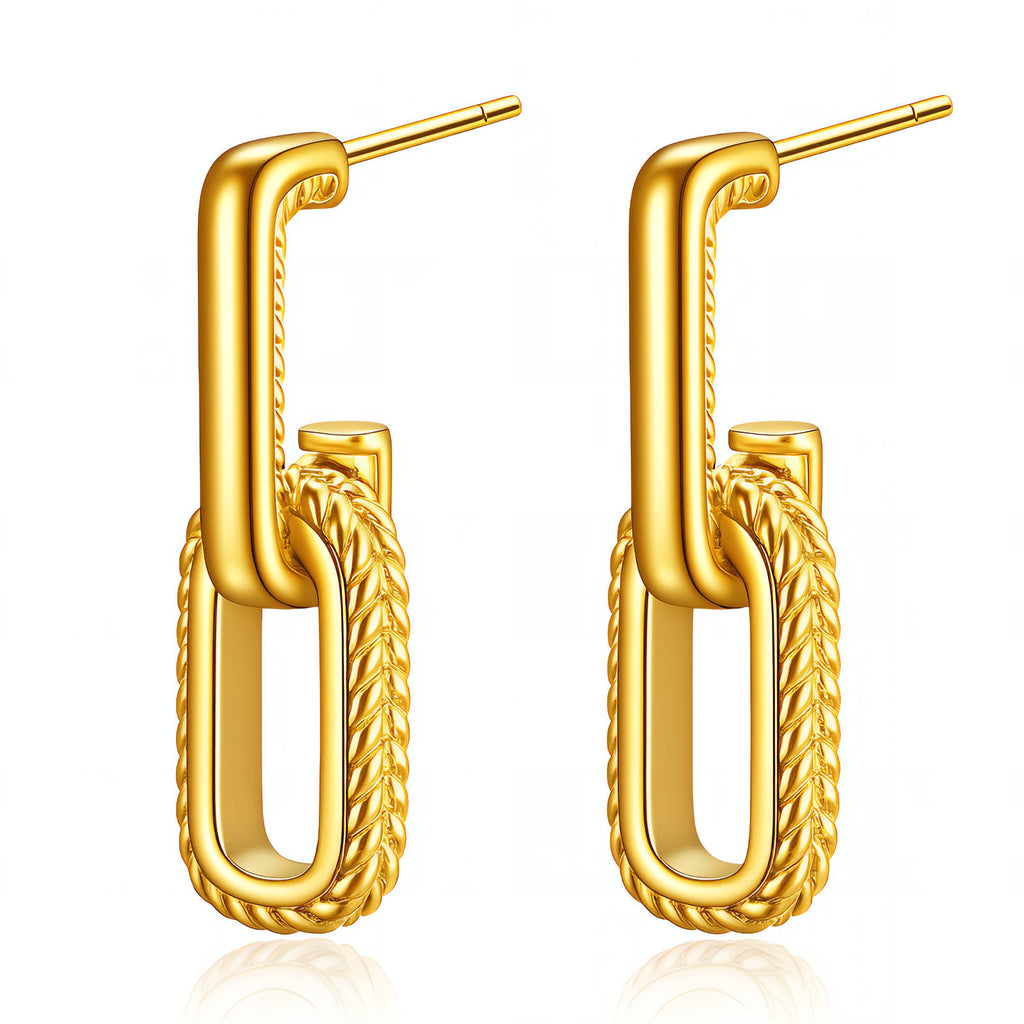 Chain Stud, 18K Gold Plated
