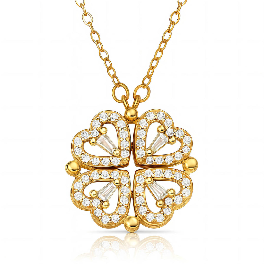 Open Heart Necklace, 18K Gold Plated
