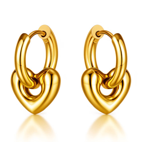 Heart Earring, 18K Gold Plated