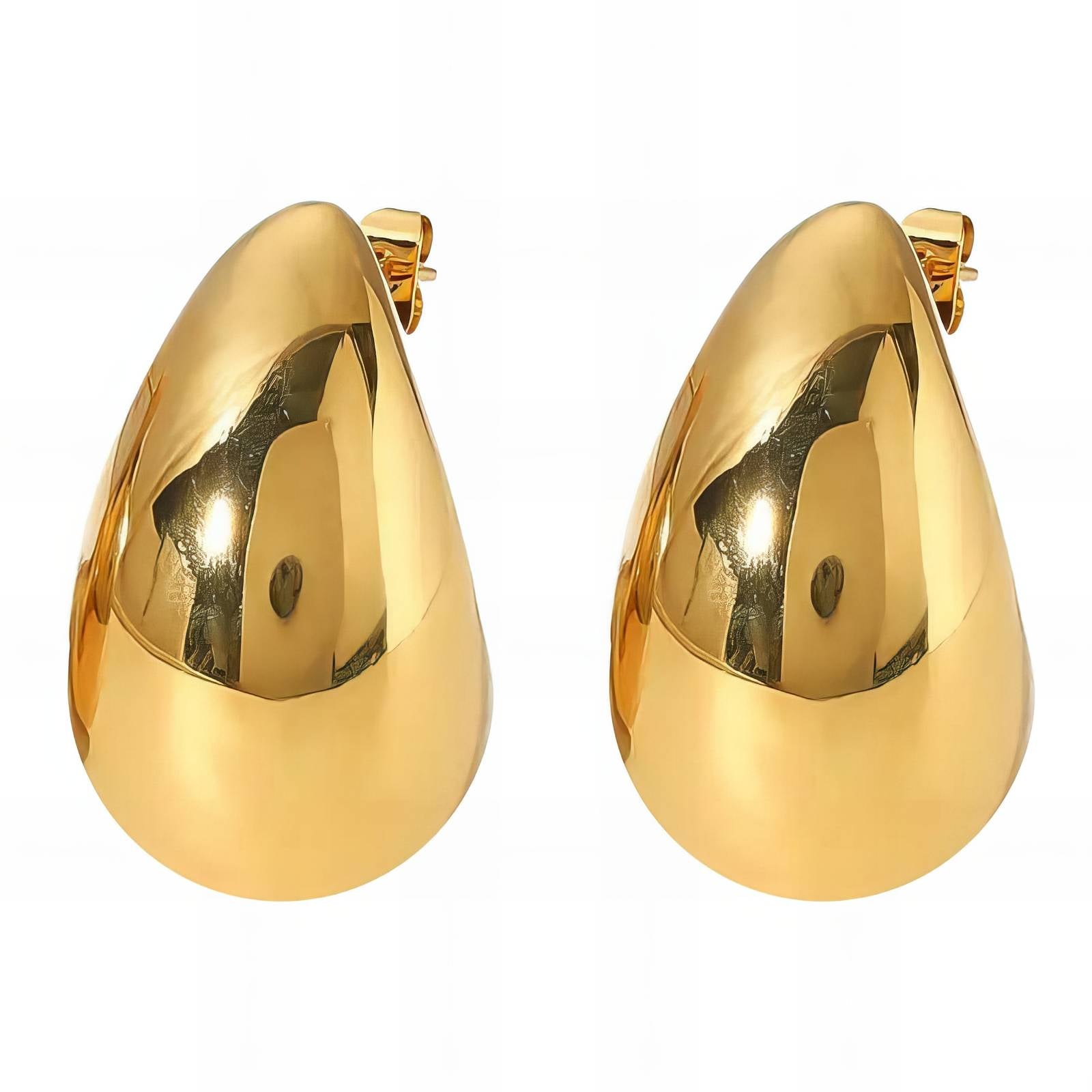 Teardrops Stud, 18K Gold Plated