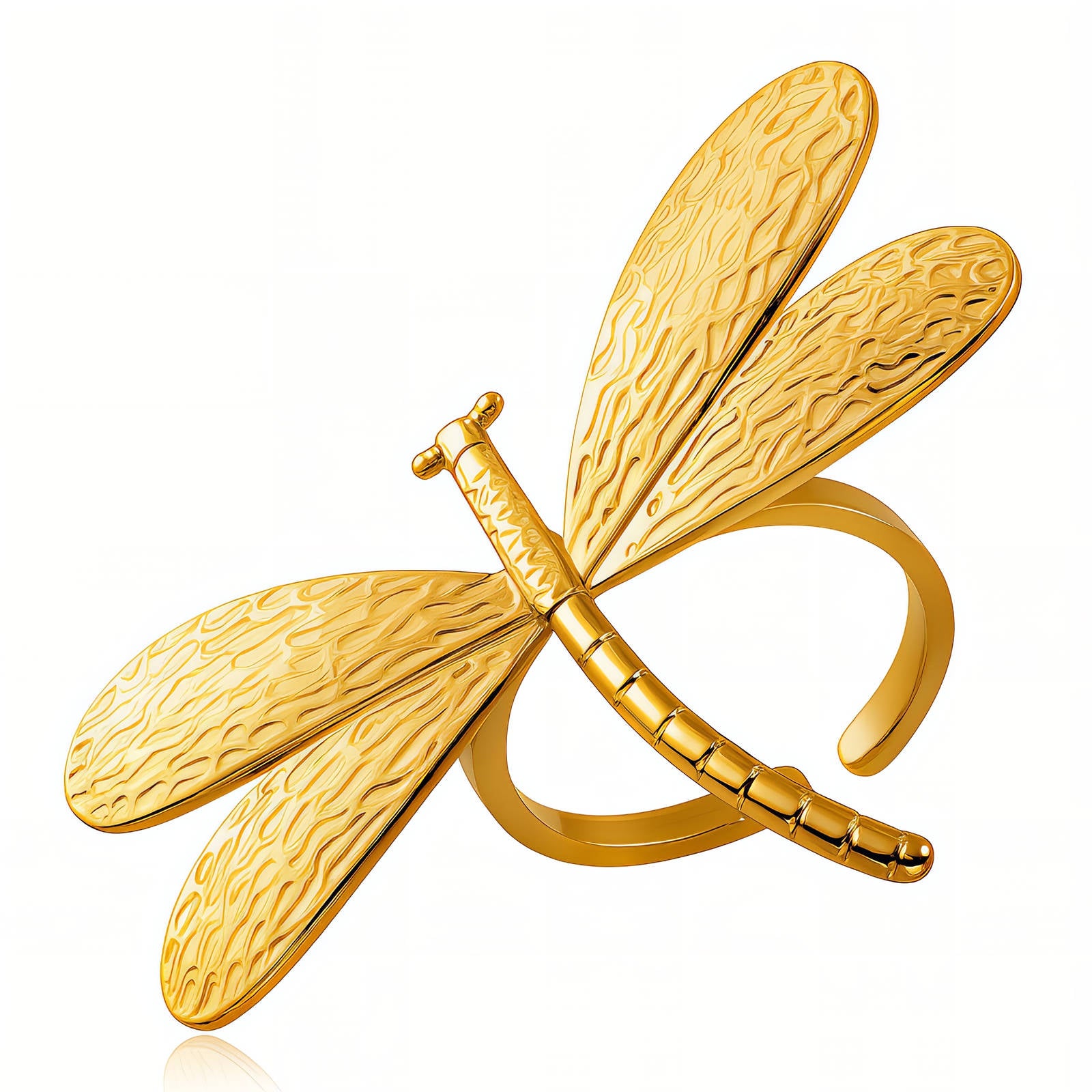 Dragonfly Ring, 18K Gold Plated