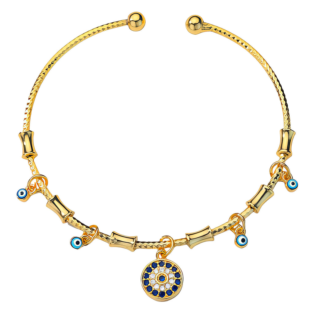 Evil Eyes Bracelet, 18K Gold Plated