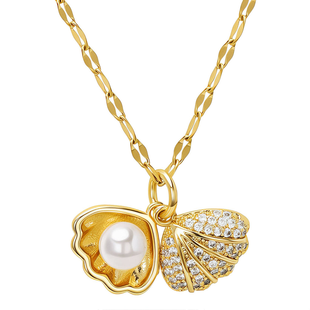Seashell Necklace, 18K Gold Plated