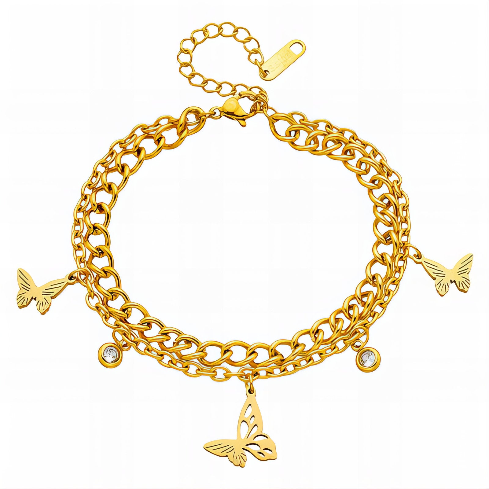 Butterfly Bracelet, 18K Gold Plated