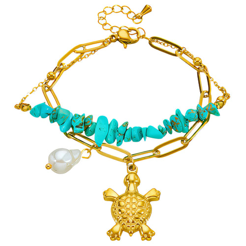 Turtle (Sea) Bracelet, 18K Gold Plated