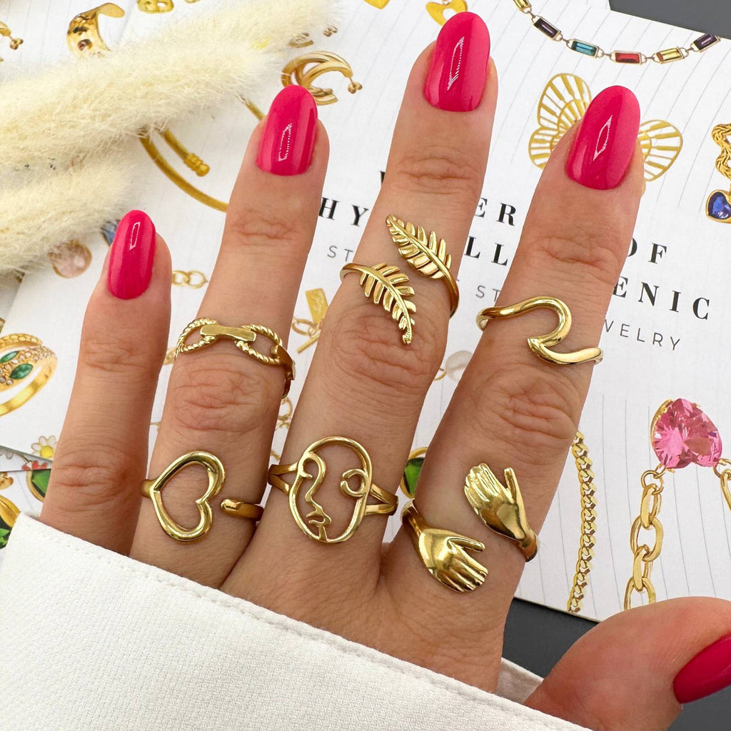 Leaf Ring, 18K Gold Plated