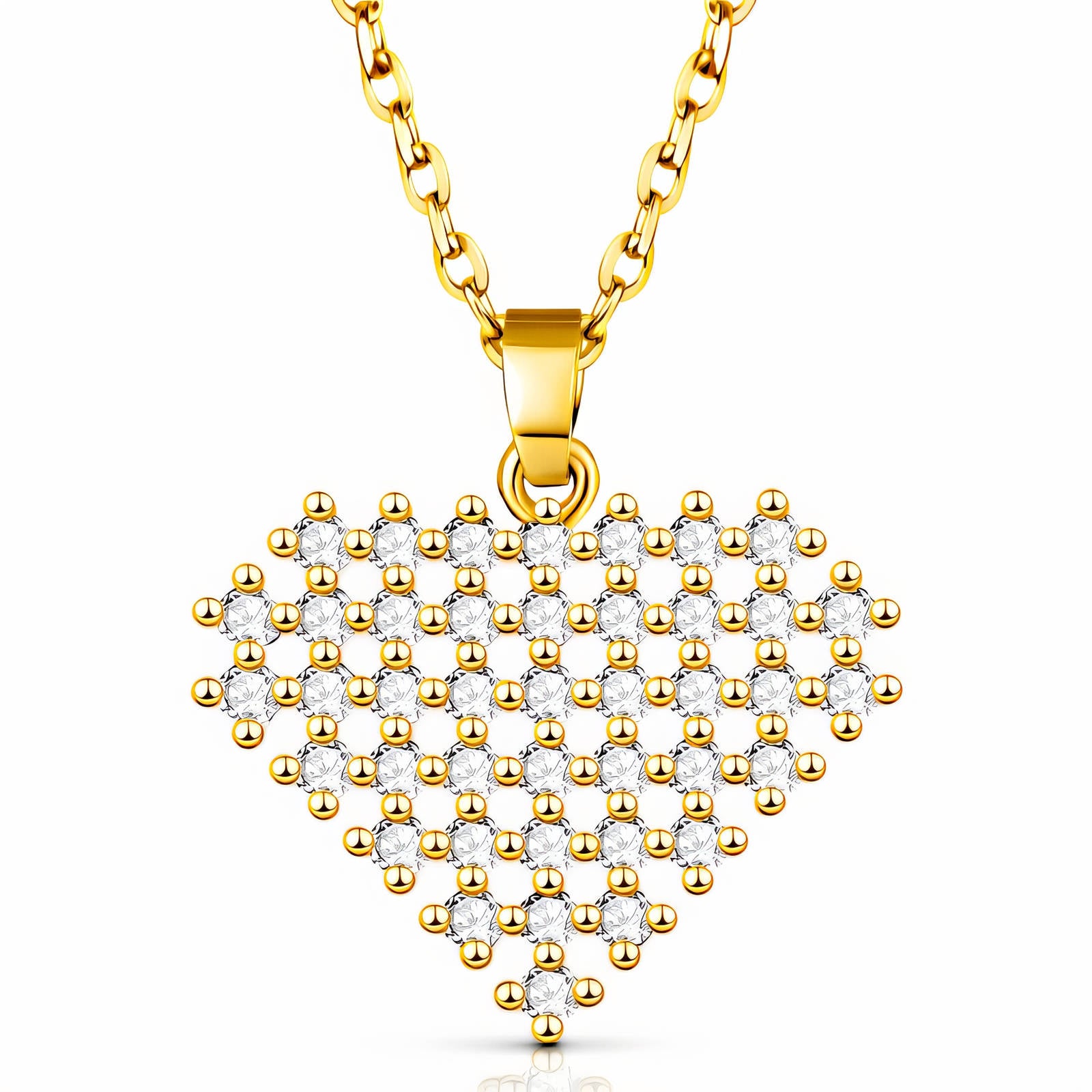 Heart Necklace, 18K Gold Plated