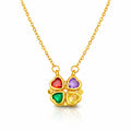Clover Heart Necklace, 18K Gold Plated