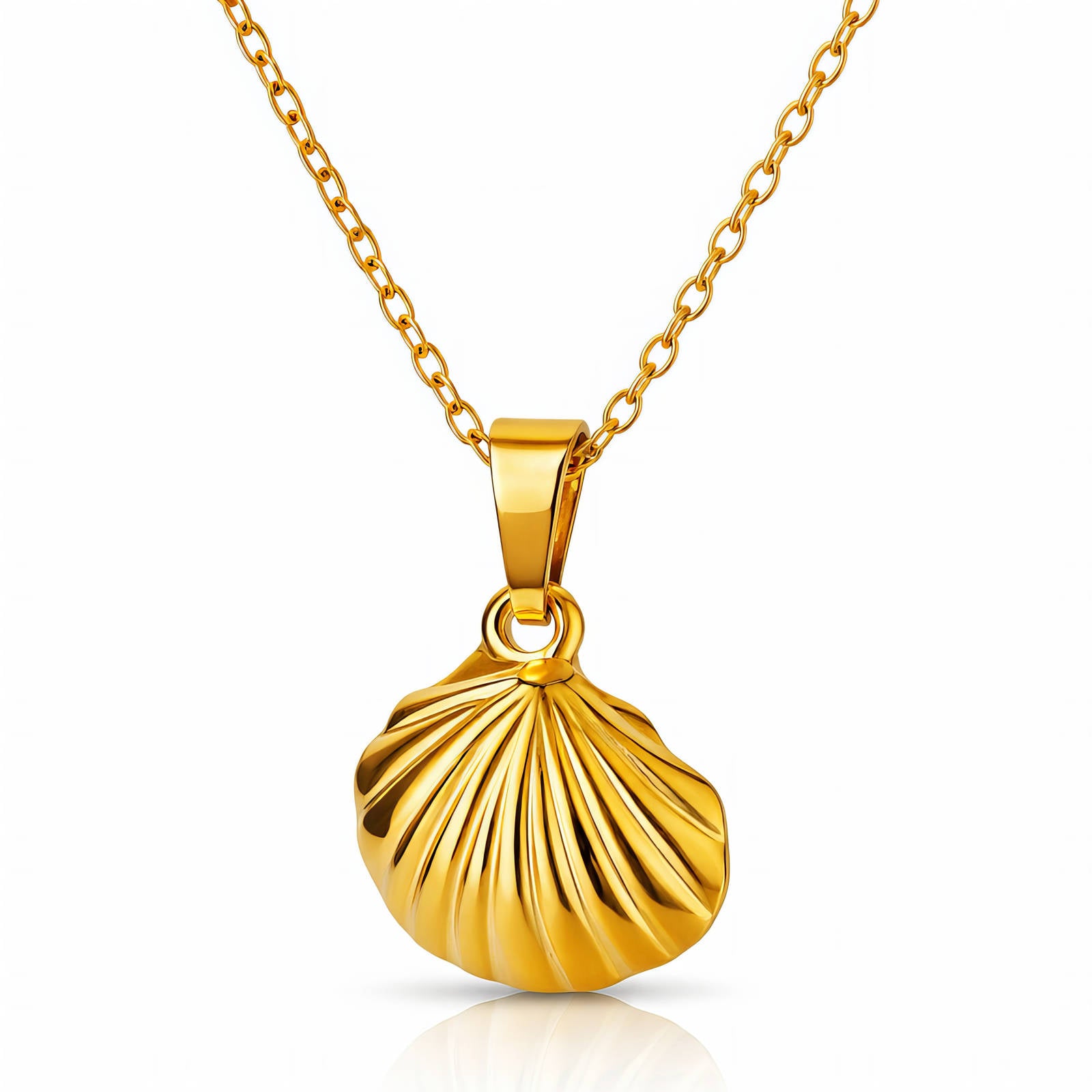 Seashell Necklace, 18K Gold Plated