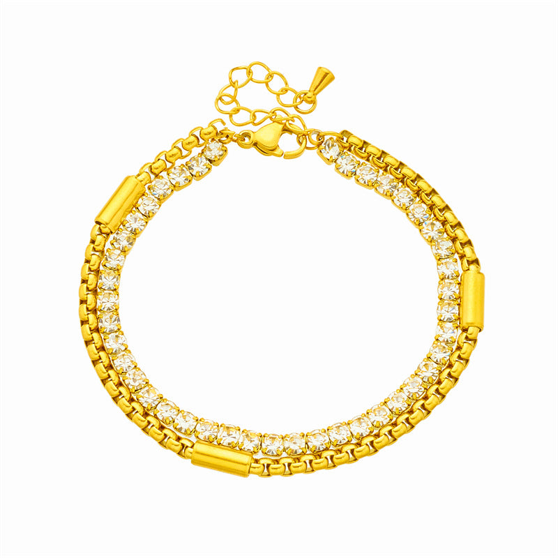 Tennis Bracelet, 18K Gold Plated